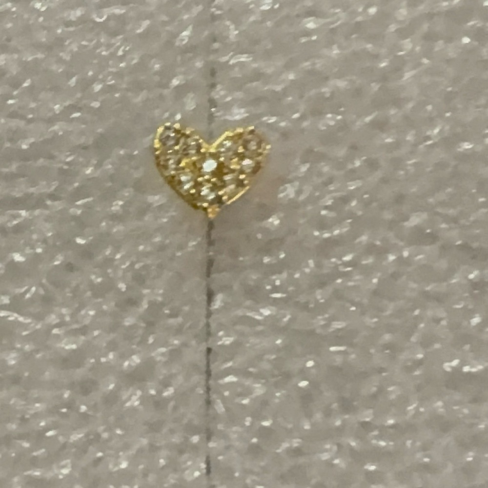 Nose Ring- Heart Shape Stud 20G 14k Gold plated L Bone Screw Shaped Nose Ring - Picture 3 of 8